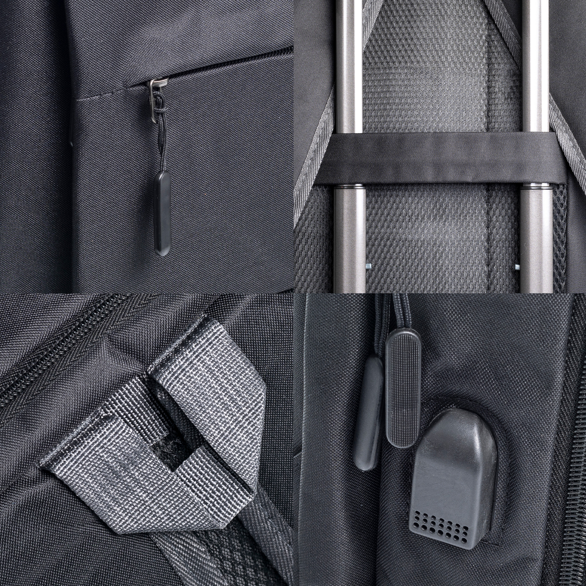 Mochila cabina multi compartimento, porta Laptop 17". Adaptable a Trolley. Toma USB externa oculta.