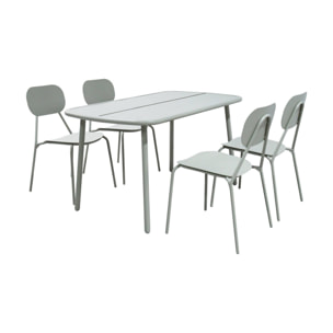 Table de jardin aluminium + 4 assises AVELIA