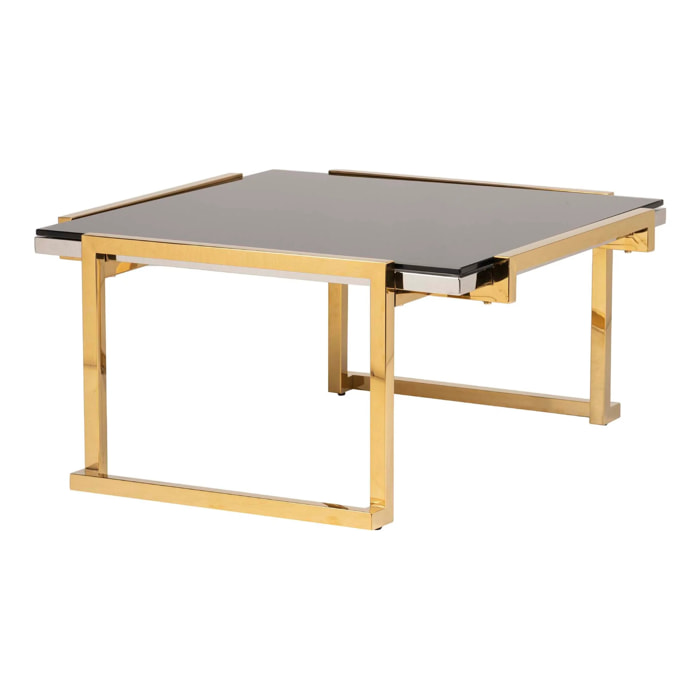 Mesa Centro Acero Inoxidable Cristal Novosibirsk 90x90x45 Cm