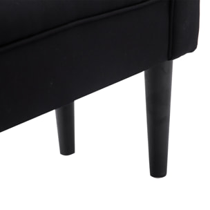 Taburete Pie de Cama con Brazos de Madera 102x31x51cm Negro