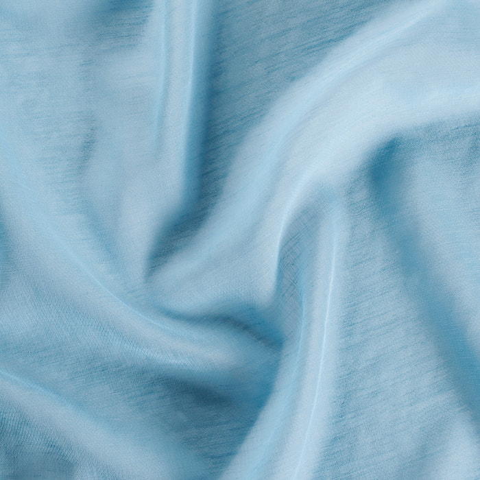 Voilage à Oeillets en Tissu Recyclé - Bleu