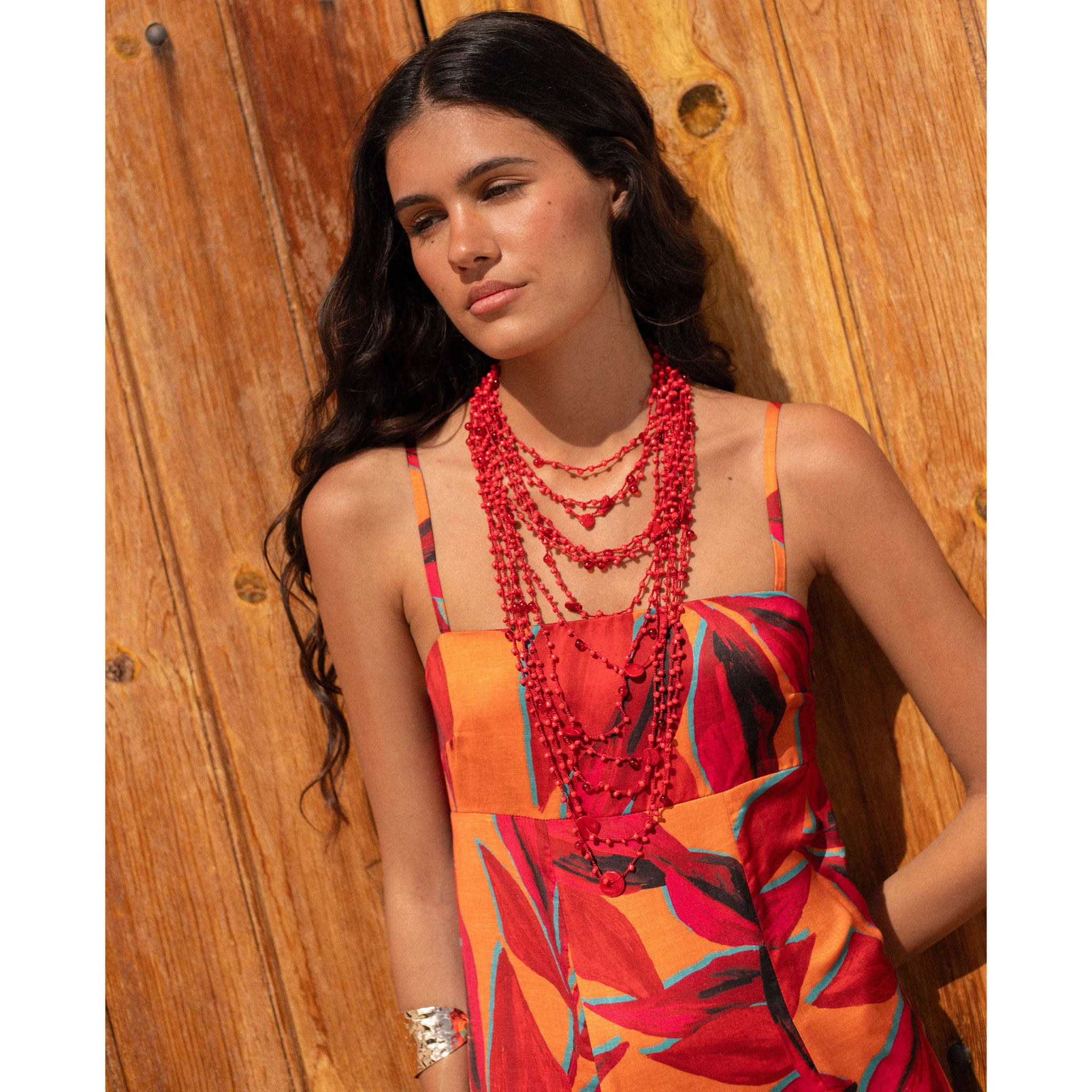 Vestido largo estampado floral de tirantes