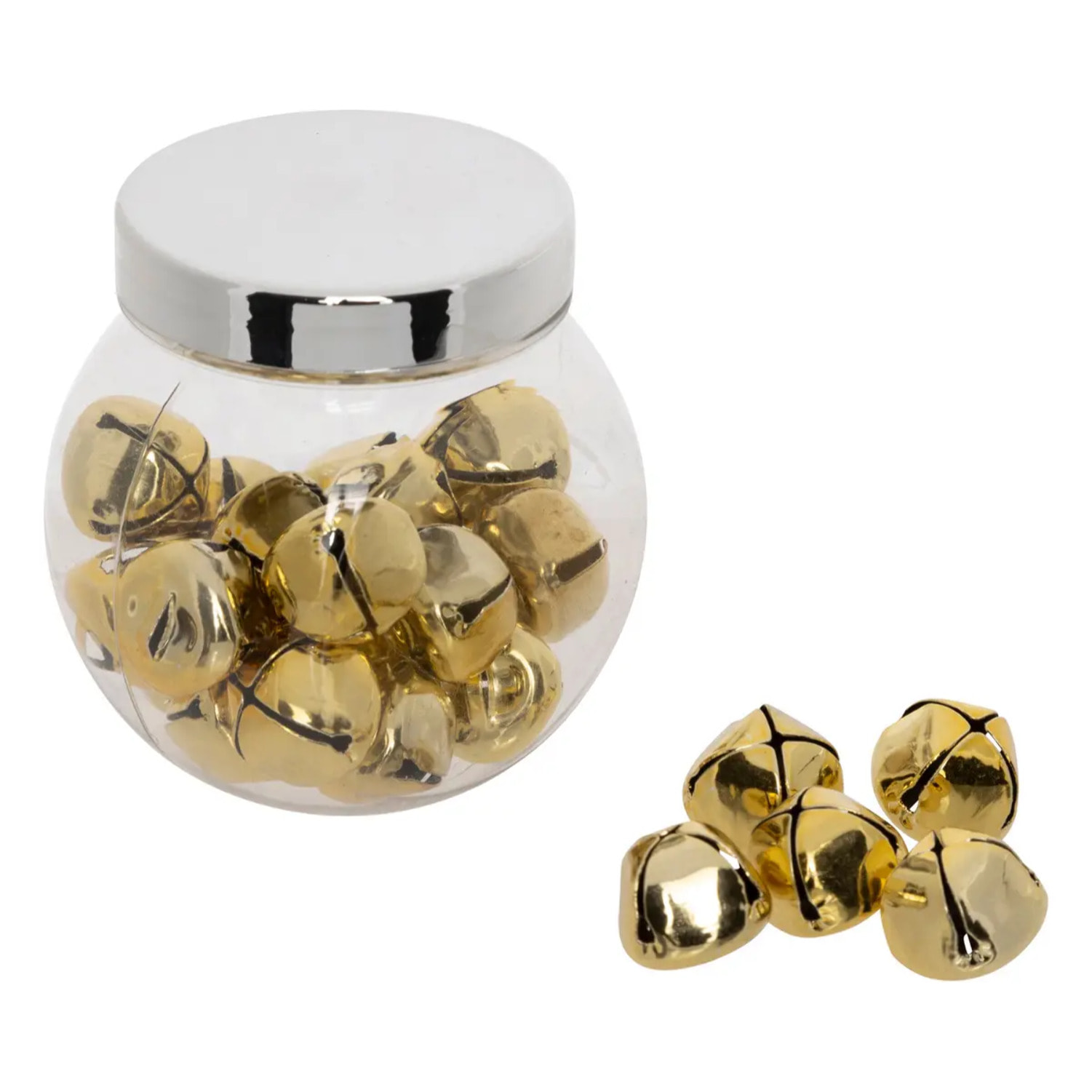 Bocal accessoires déco 24 grelots doré