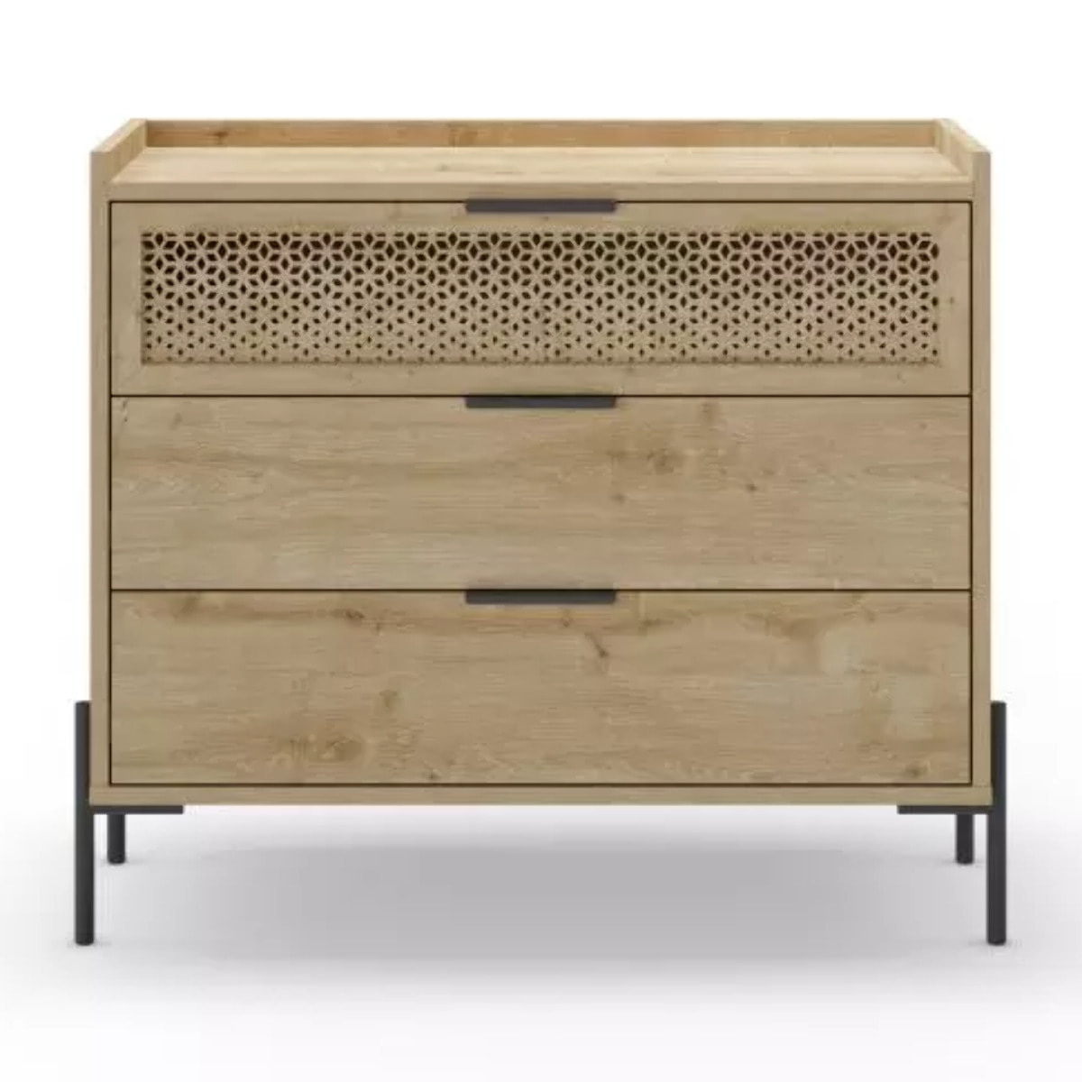 Cómoda Koivu 3 cajones Roble Negro