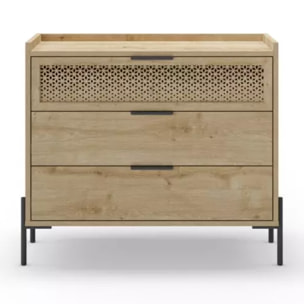 Cómoda Koivu 3 cajones Roble Negro