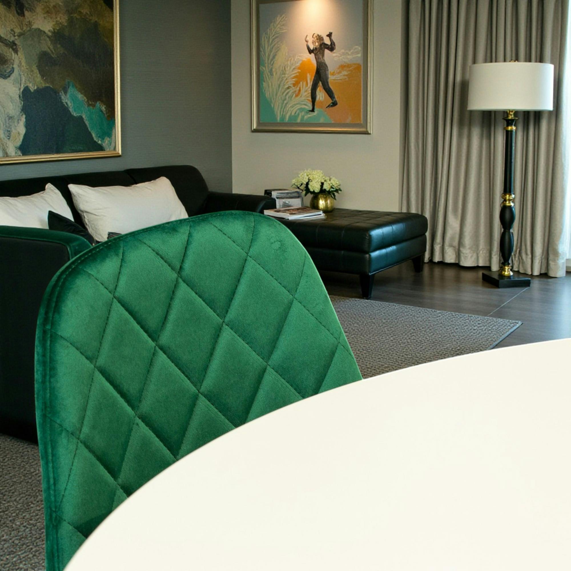 Chaise velours verte (lot de 2) HAWAI