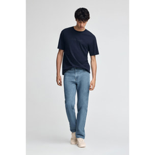 Maglietta blu marino a maniche corte e logo in gomma Polo Club