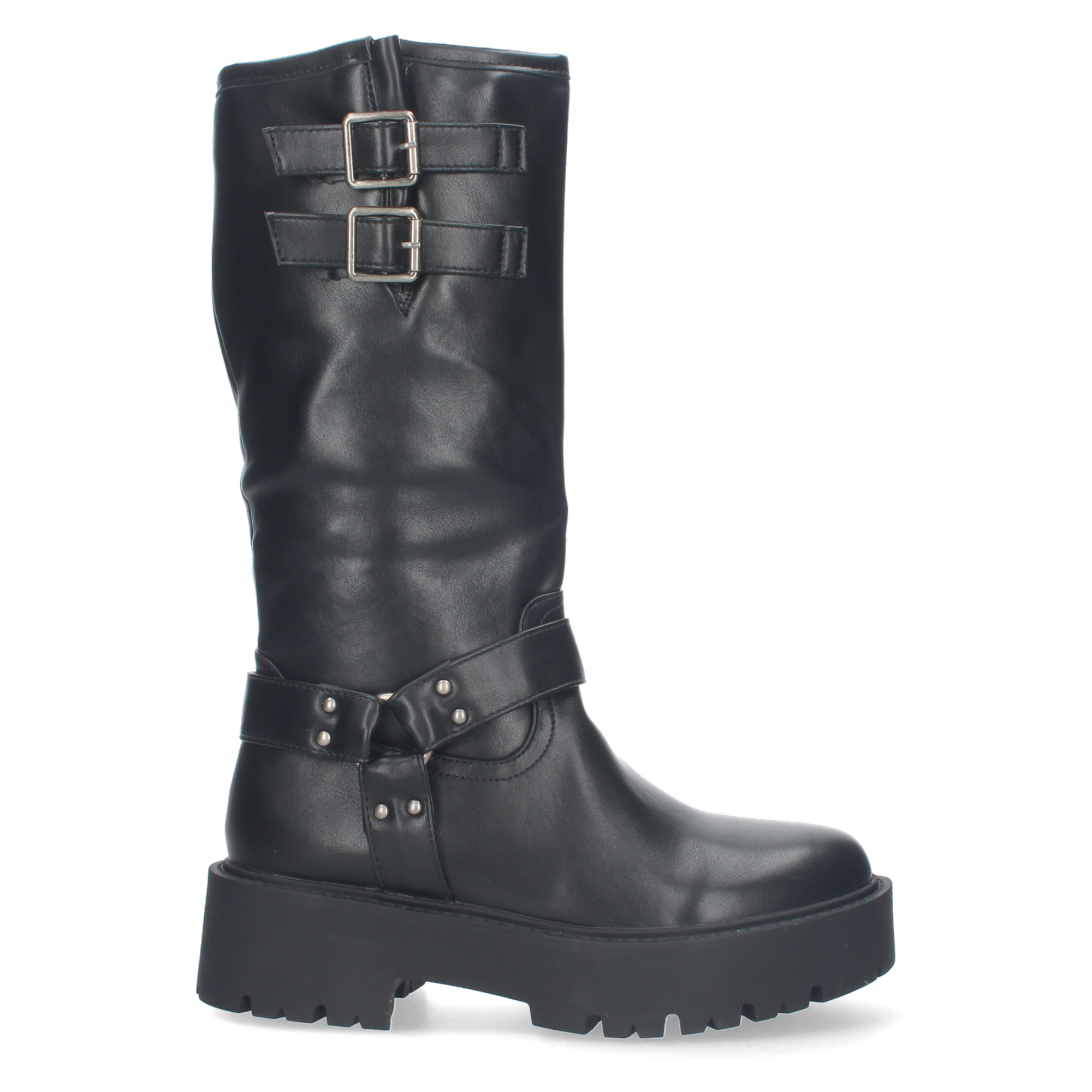 Bota Motera con Tacón Bajo y Plataforma