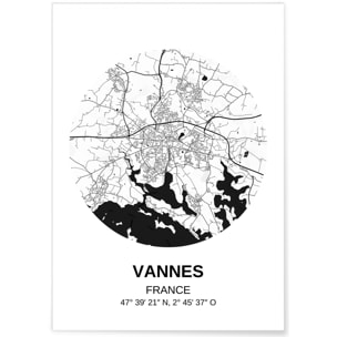 Affiche Carte Vannes