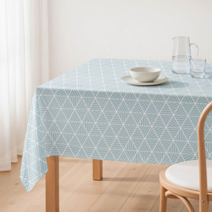 Nappe anti-taches CIEL TURQUOISE - coton mélangé