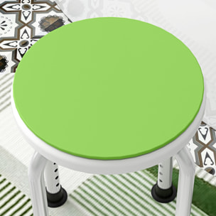 Tabouret de douche siège de douche - hauteur réglable, pivotant 360° - alu PP blanc vert