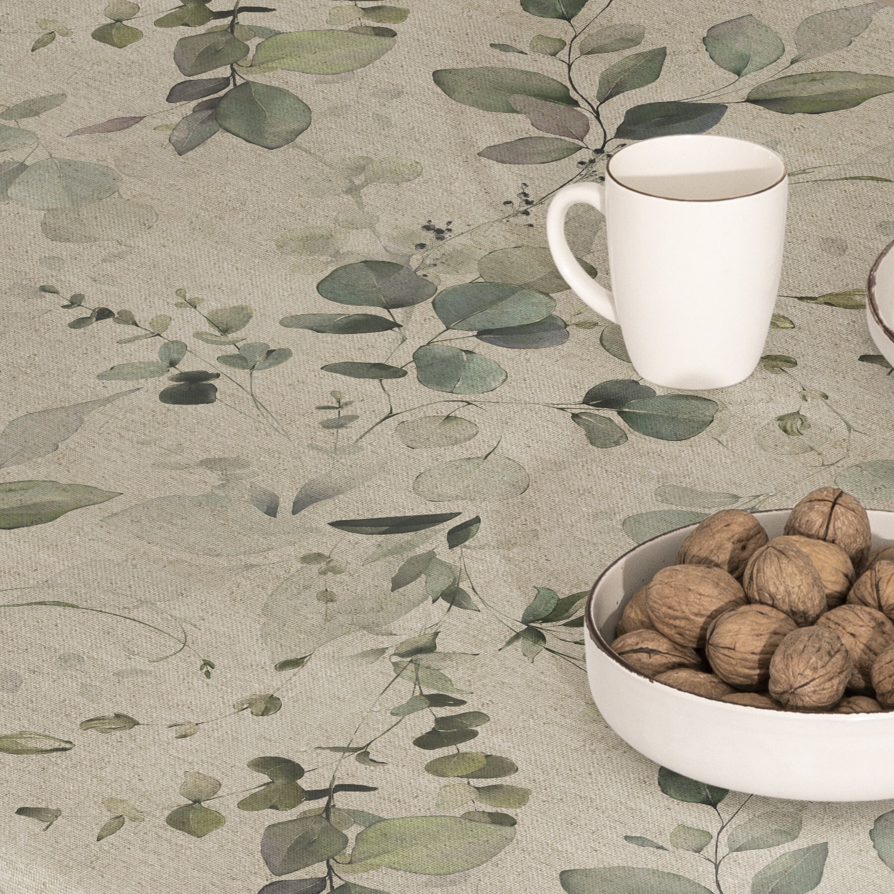 Mantel estampado antimanchas SURIA VERDE