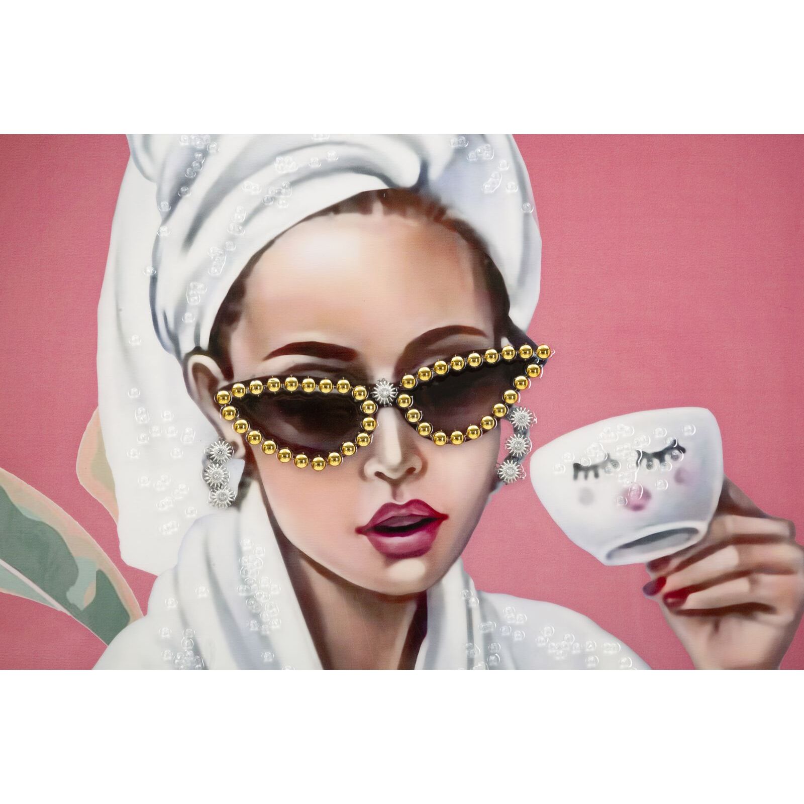 DIPINTO SU TELA LACCATO LUXURY SPA C/CORNICE -A- CM 82X4X82