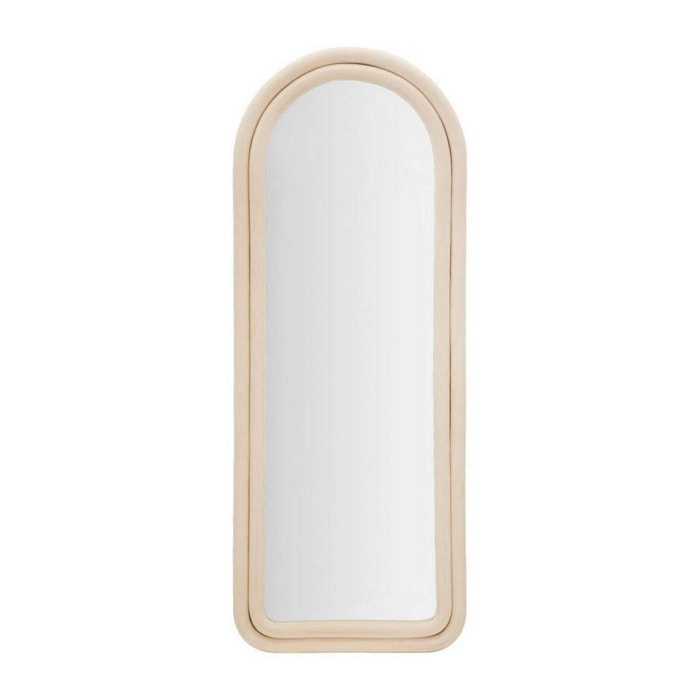 Specchio Segal, Specchiera, Articolo d'arredo a muro, Decorazione con specchio, 60x4 h160 cm, Crema
