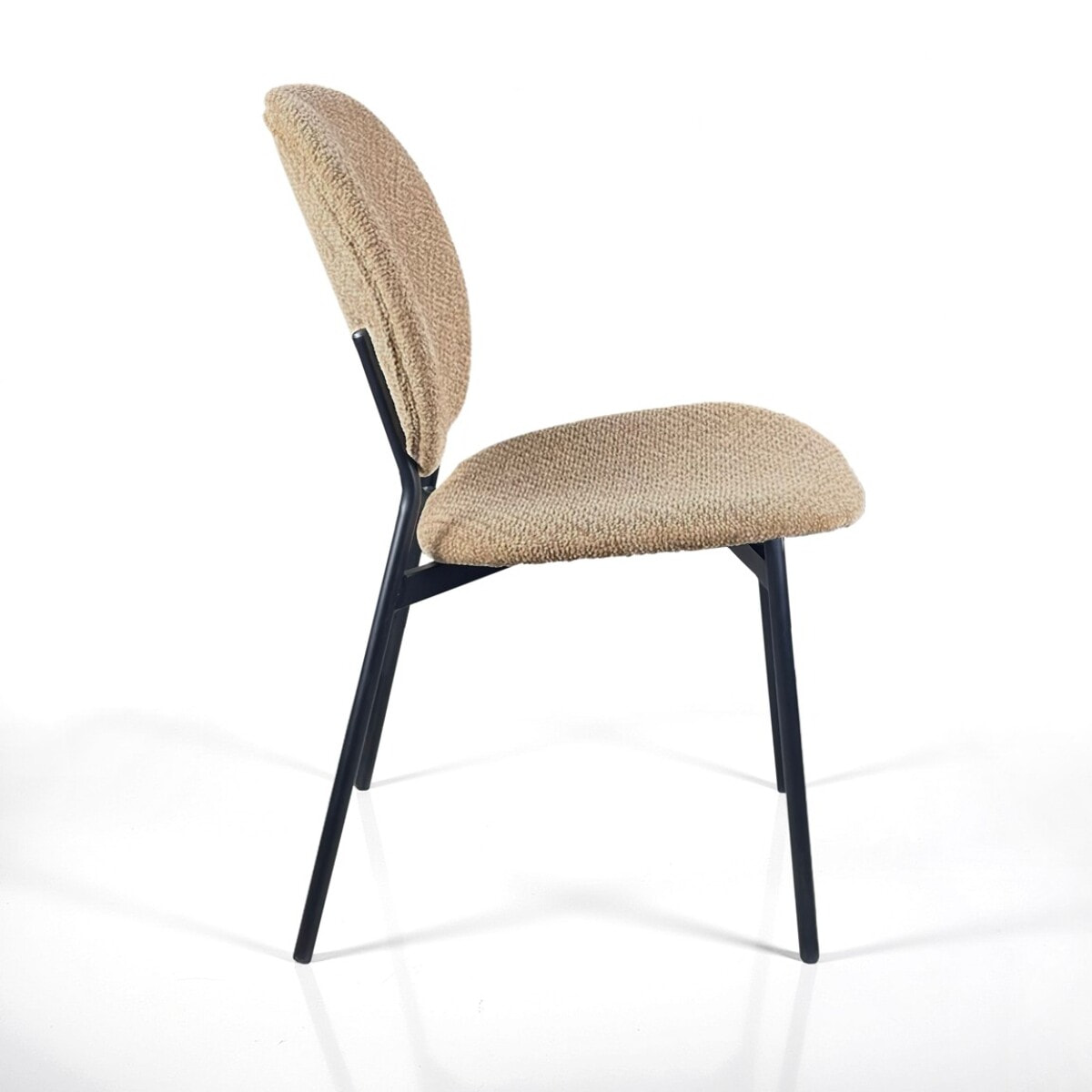Lot de 2 chaises de salle à manger Tomasucci WERZA, en tissu, sable, 58 × 47 × 81 cm
