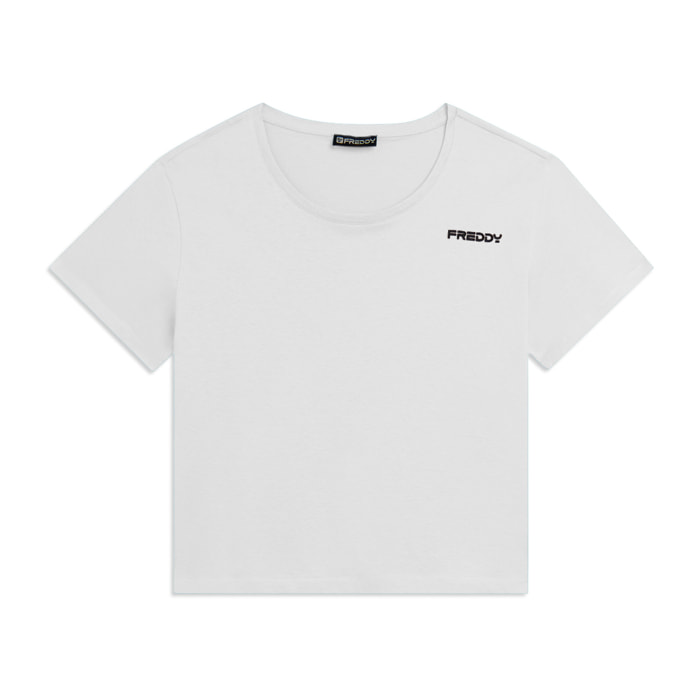T-shirt Manica Corta Cropped con piccolo Logo FREDDY