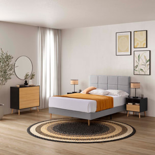 Cómoda de noche Apolo 3 cajones Color Negro/Madera