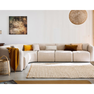 Ikare - canapé modulable d'angle gauche - 6 places - en tissu - Beige