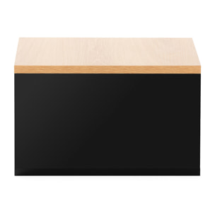 Mesita de noche flotante Desi 1 cajón color Negro/Roble