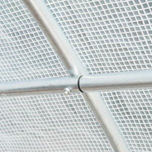 Bâche de rechange serre tunnel 18 m², bâche dim. 6L x 3l x 2H m PE anti-UV imperméable 12 fenêtres + porte enroulable zippée blanc