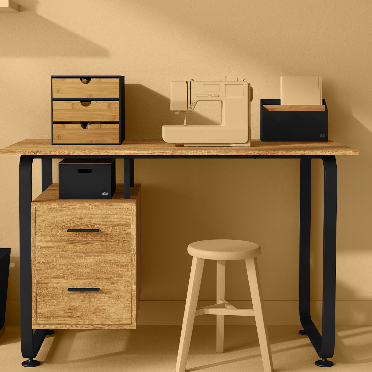 Organiseur bambou Noir Bava