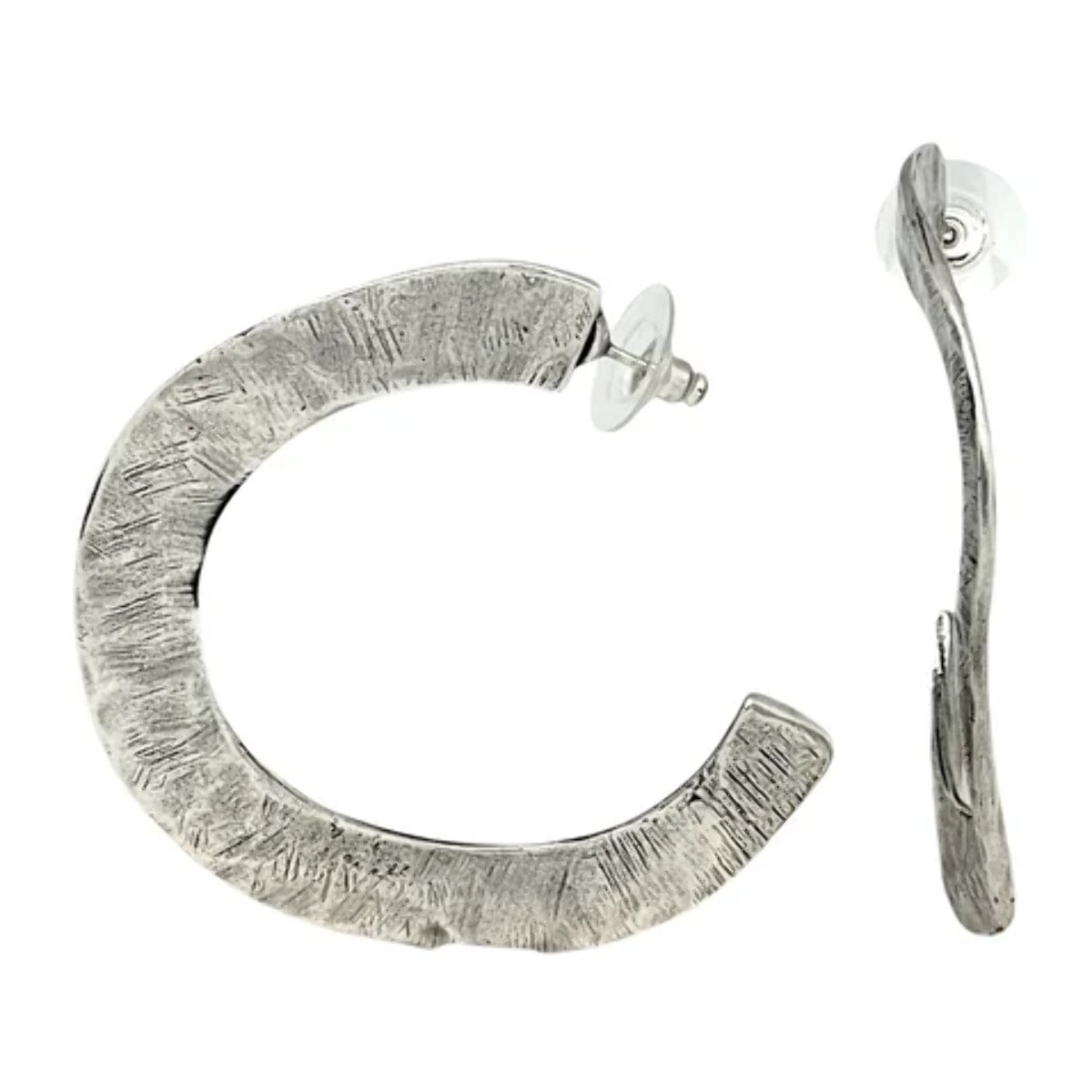 Pendiente grande aro aguas en plata 10µ