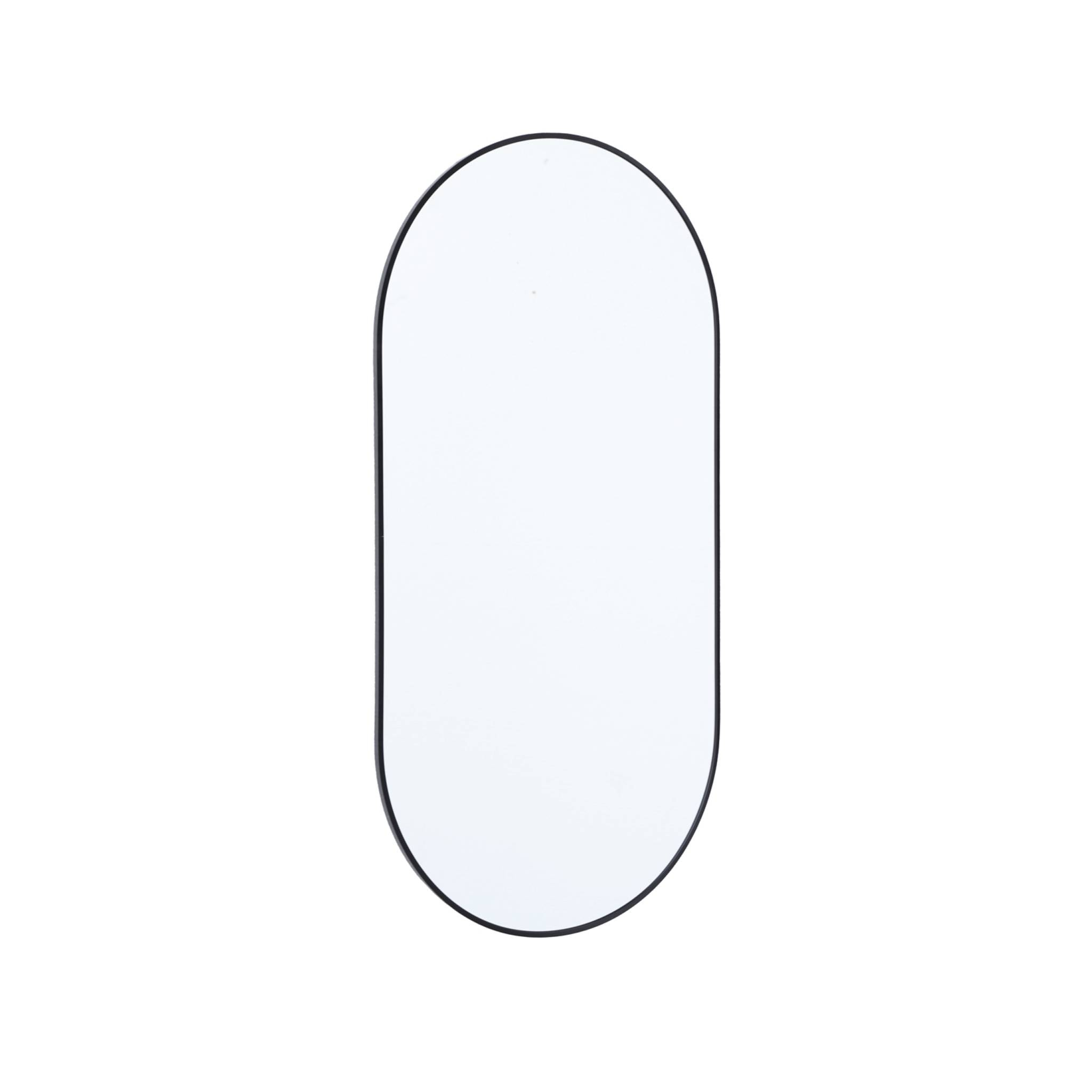Miroir ovale aluminium 60 x 120 x 1.6 cm noir - Ashley