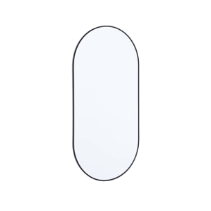 Miroir ovale aluminium 60 x 120 x 1.6 cm noir - Ashley