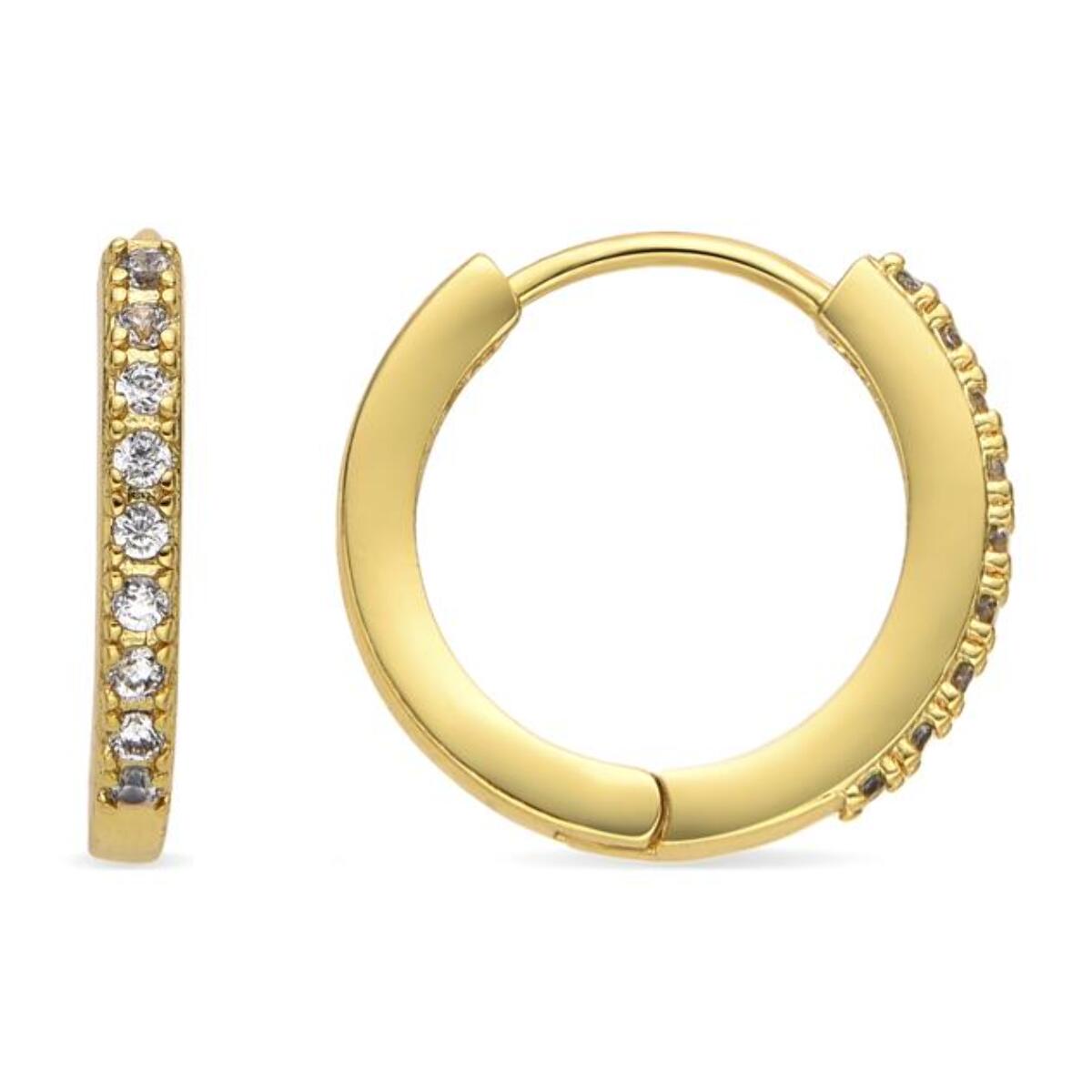 Pendientes con Circonita Brillante acabado oro 18k