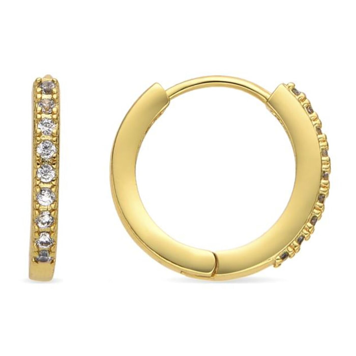 Pendientes con Circonita Brillante acabado oro 18k