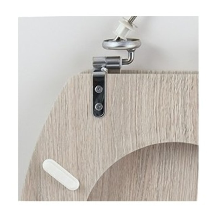 Abattant wc MDF Effet Bois- Charnières Inox MSV