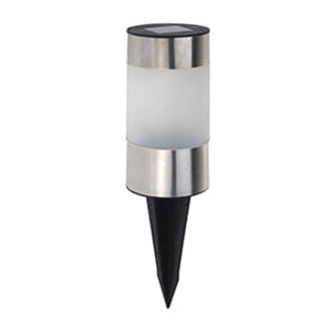 Well Home Lámpara Solar Cilindro de Acero Inoxidable para exterior Ø6x24cm