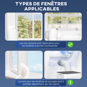 Climatiseur mobile 7000BTU 3 en 1 refroidissement ventilateur déshumidificateur télécommande kit d'évacution inclus blanc