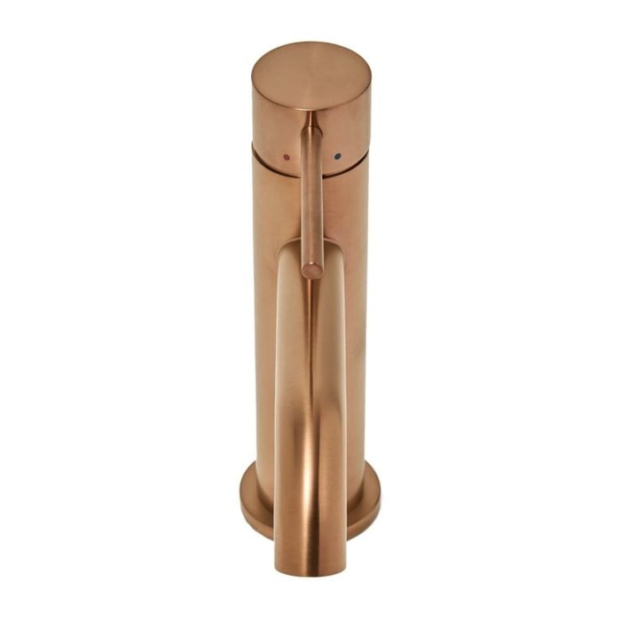 Aurum mitigeur lavabo sur pied 16,5 cm, à levier, sans vidage, or rose brossé (SATBAUR271BRG)