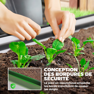 Jardinière carré potager dim. 181 x 93 x 30 cm tôle d'acier galvanisée