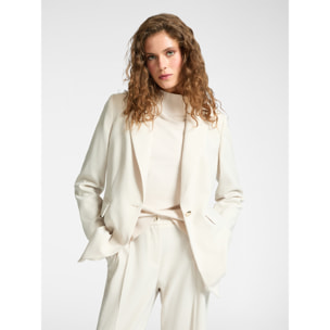 Elena Mirò - Blazer monopetto in tessuto crêpe - Bianco