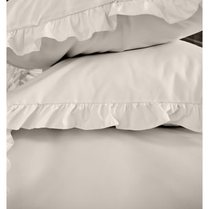 Parure housse de couette polyester beige