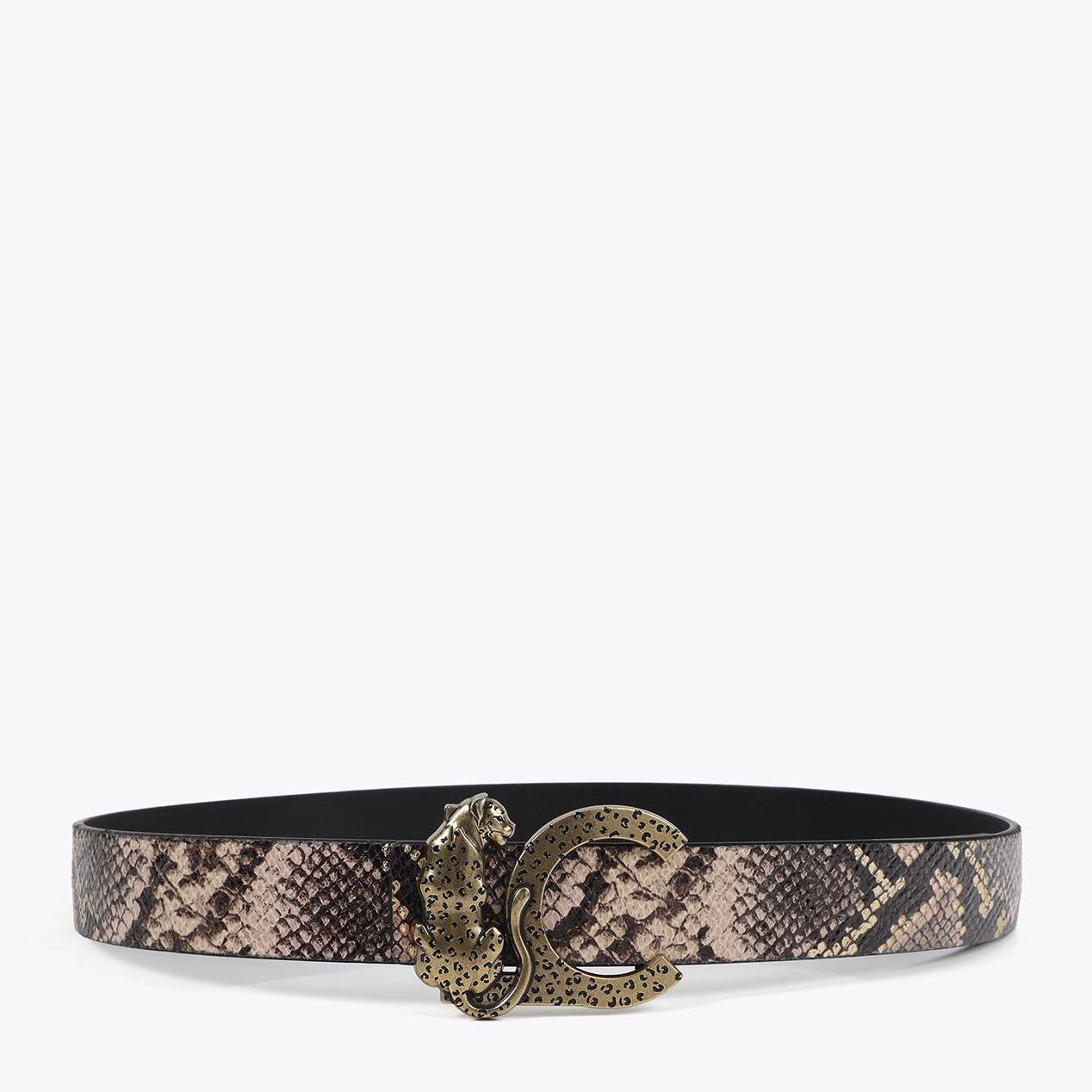Cintura reversibile con fibbia LC leopardo