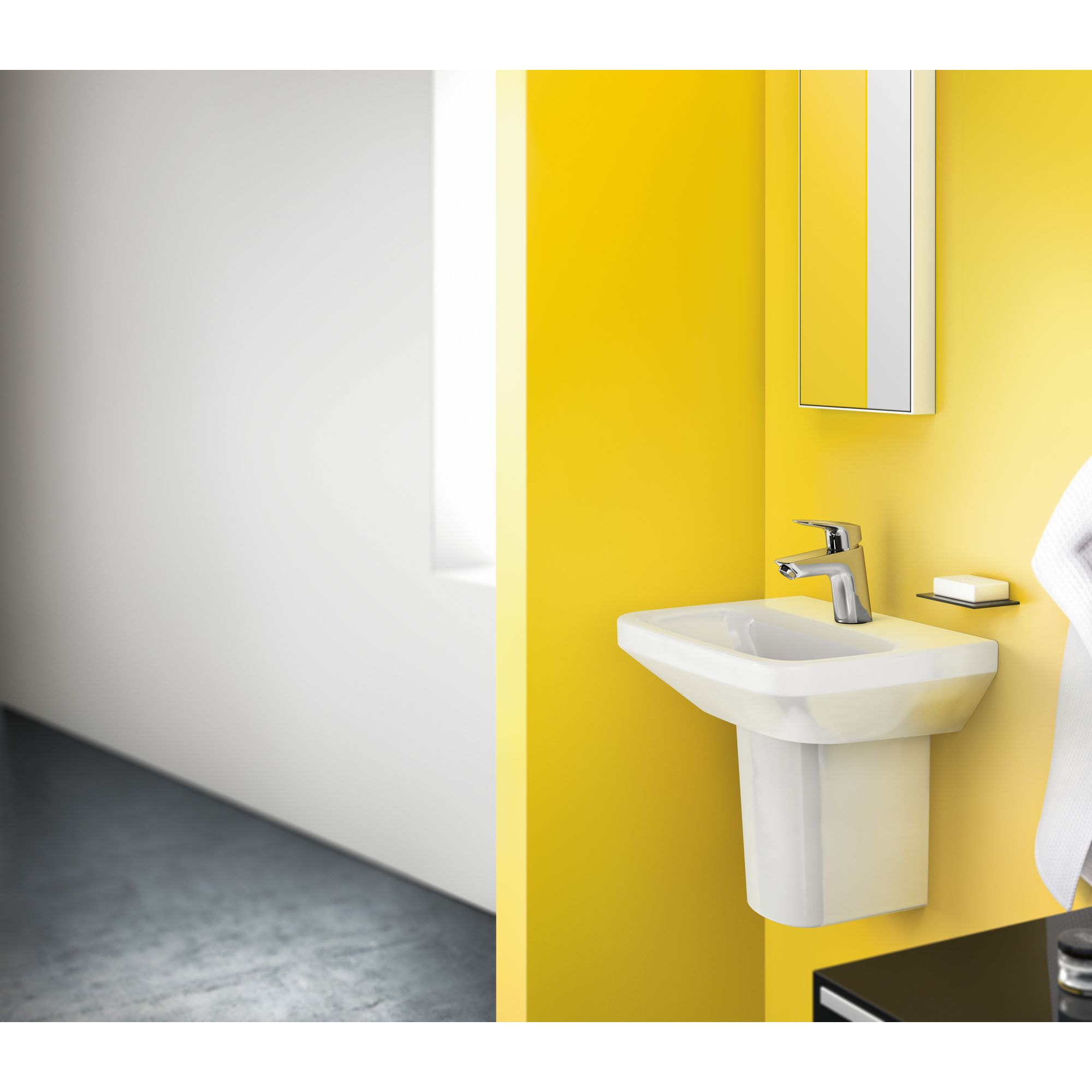 Mitigeur de lavabo 70 avec tirette et vidage synthétique chromé Logis