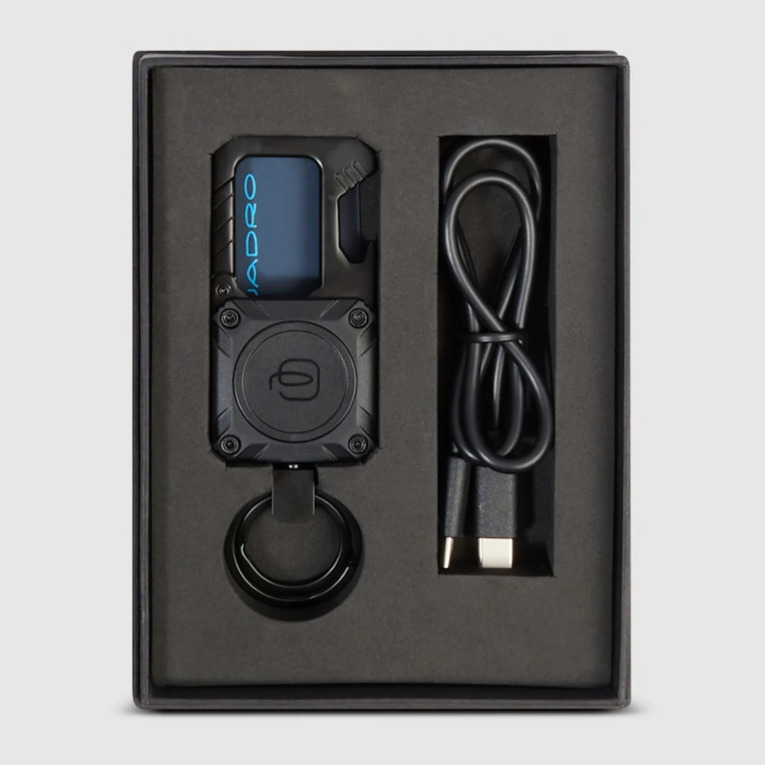 Piquadro Portachiavi in metallo con tracker incorporato, compatibile con app Find My e FindN