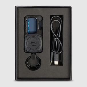 Piquadro Portachiavi in metallo con tracker incorporato, compatibile con app Find My e FindN