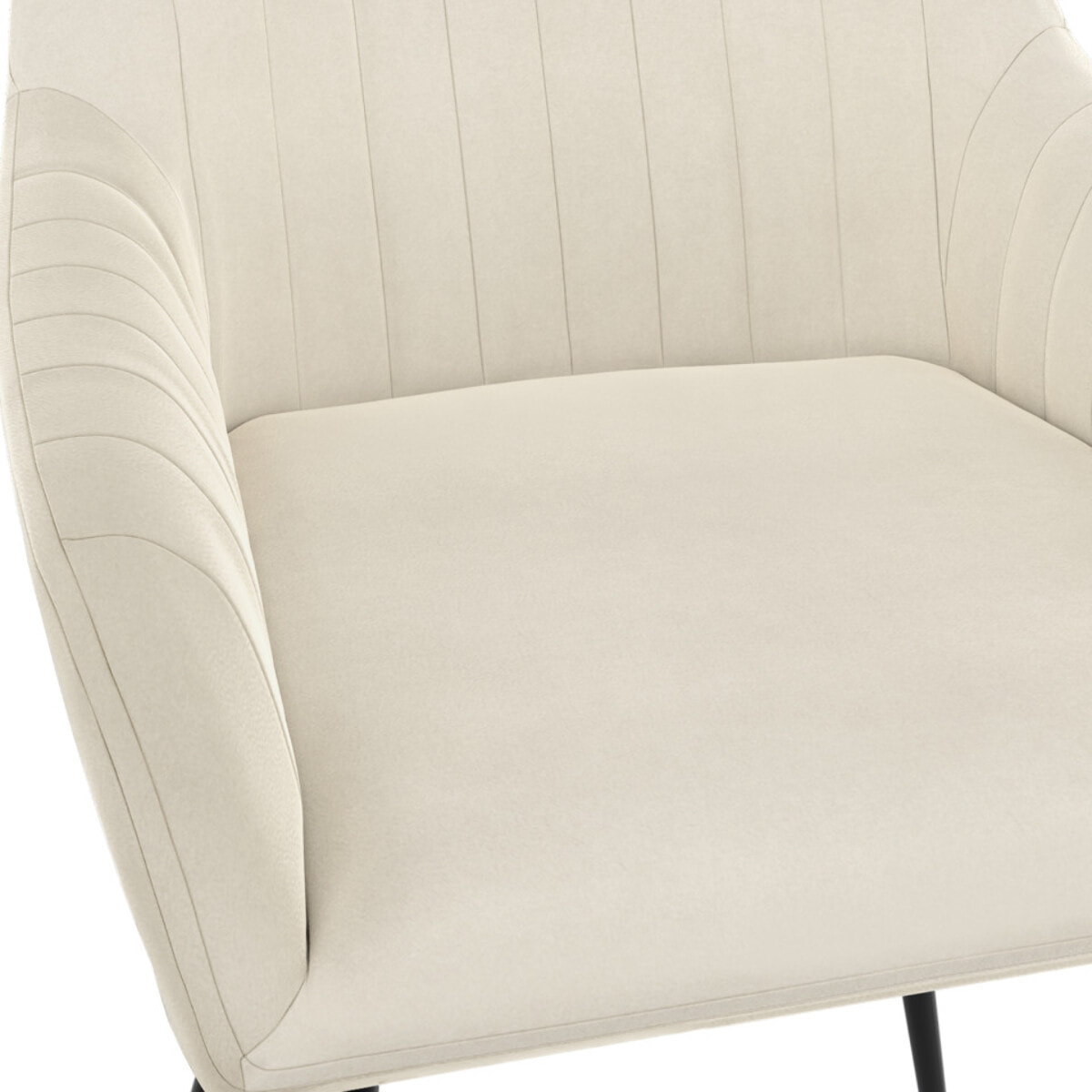 Chaises Ariana velours crème pieds métal - lot de 2