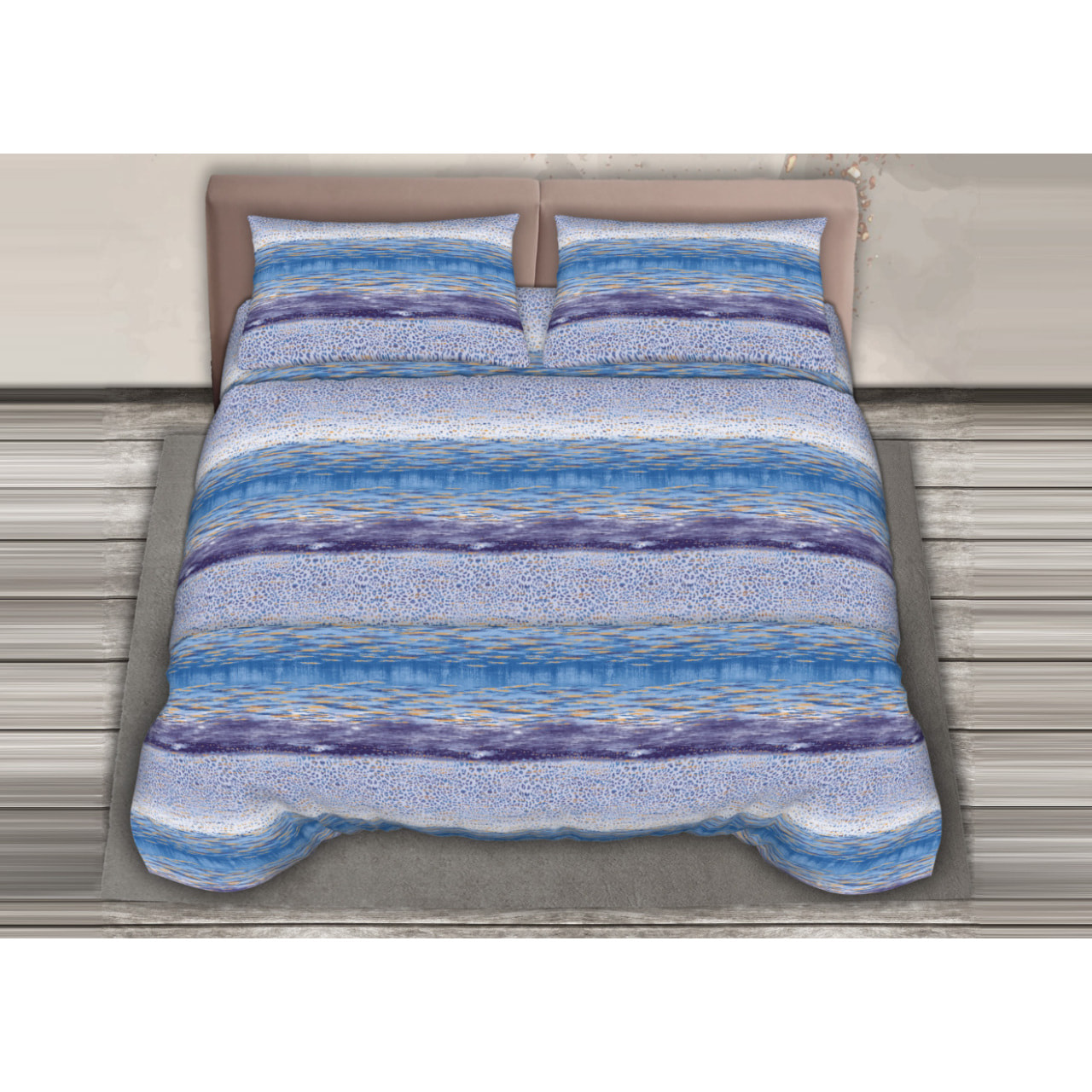 Completo Lenzuola 100% Cotone Effetto Seta Vanisho Lilla CN