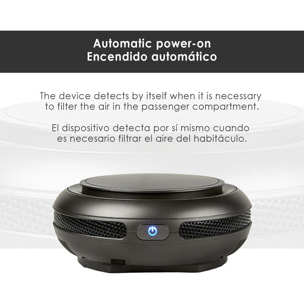 Purificador de aire para coche con filtrado de aniones y encendido automático.