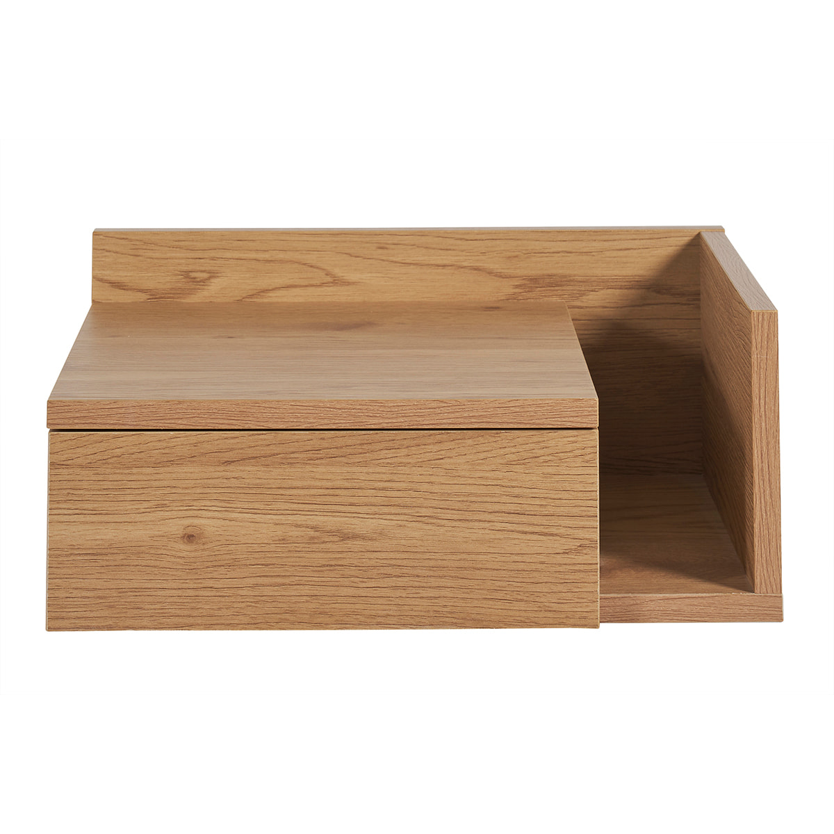 Table de chevet murale finition bois chêne clair avec tiroir NASTY