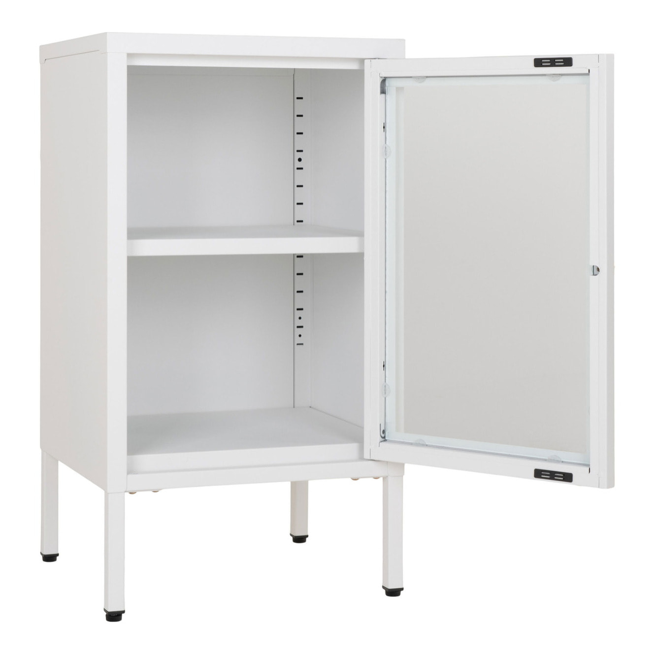 Armadietto Dalby in acciaio e vetro bianco 38x35x70 cm