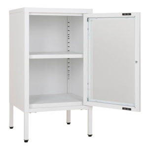 Armadietto Dalby in acciaio e vetro bianco 38x35x70 cm