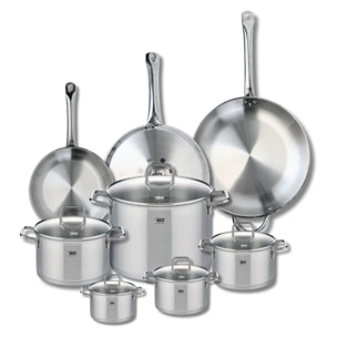 Ensemble de 3 Poêles de cuisson 24, 28 et 32 cm et 5 faitouts 12, 14, 16, 20 et 26 cm Elo Profi Citrin