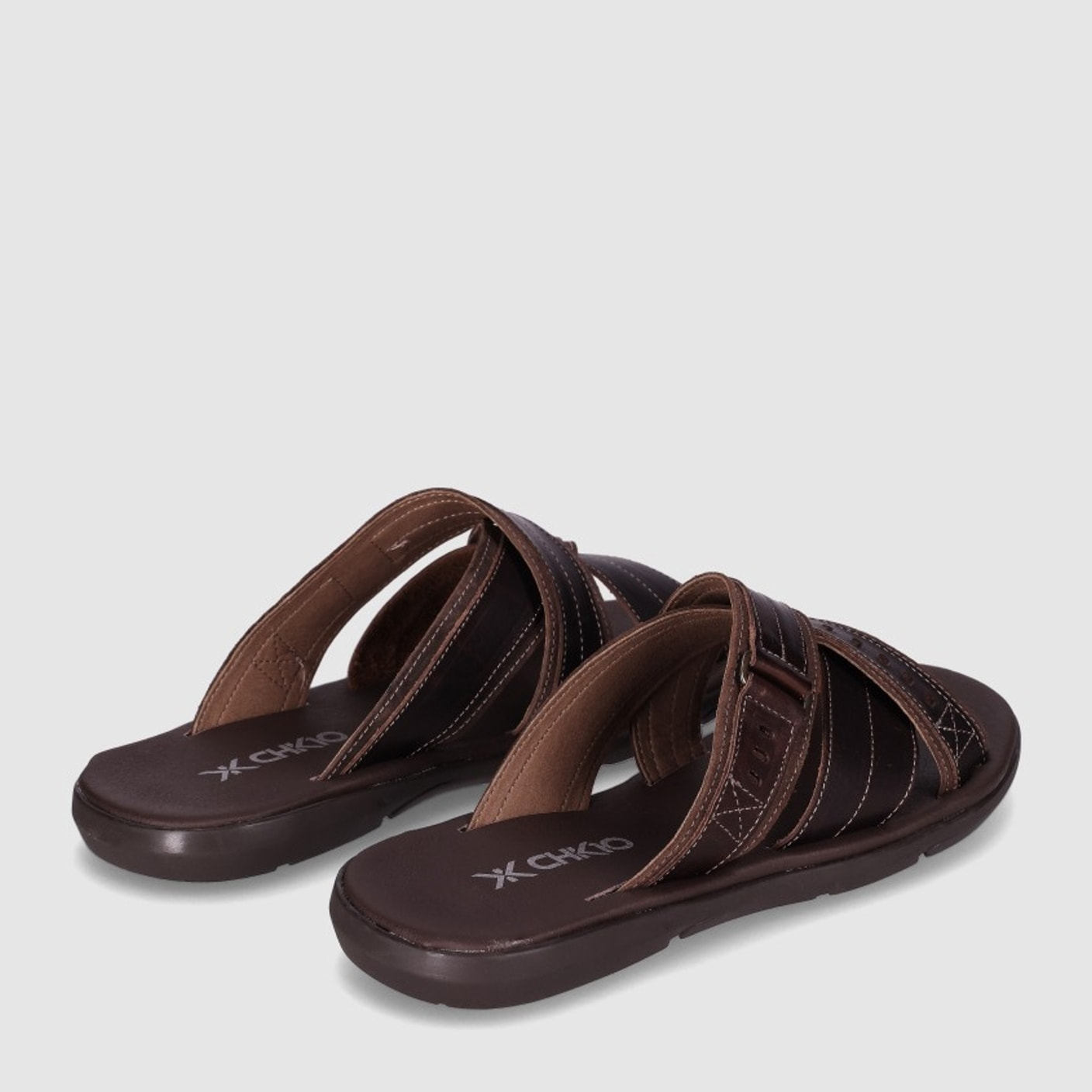 Sandalias de Piel - Marron - Tacón: Bajo