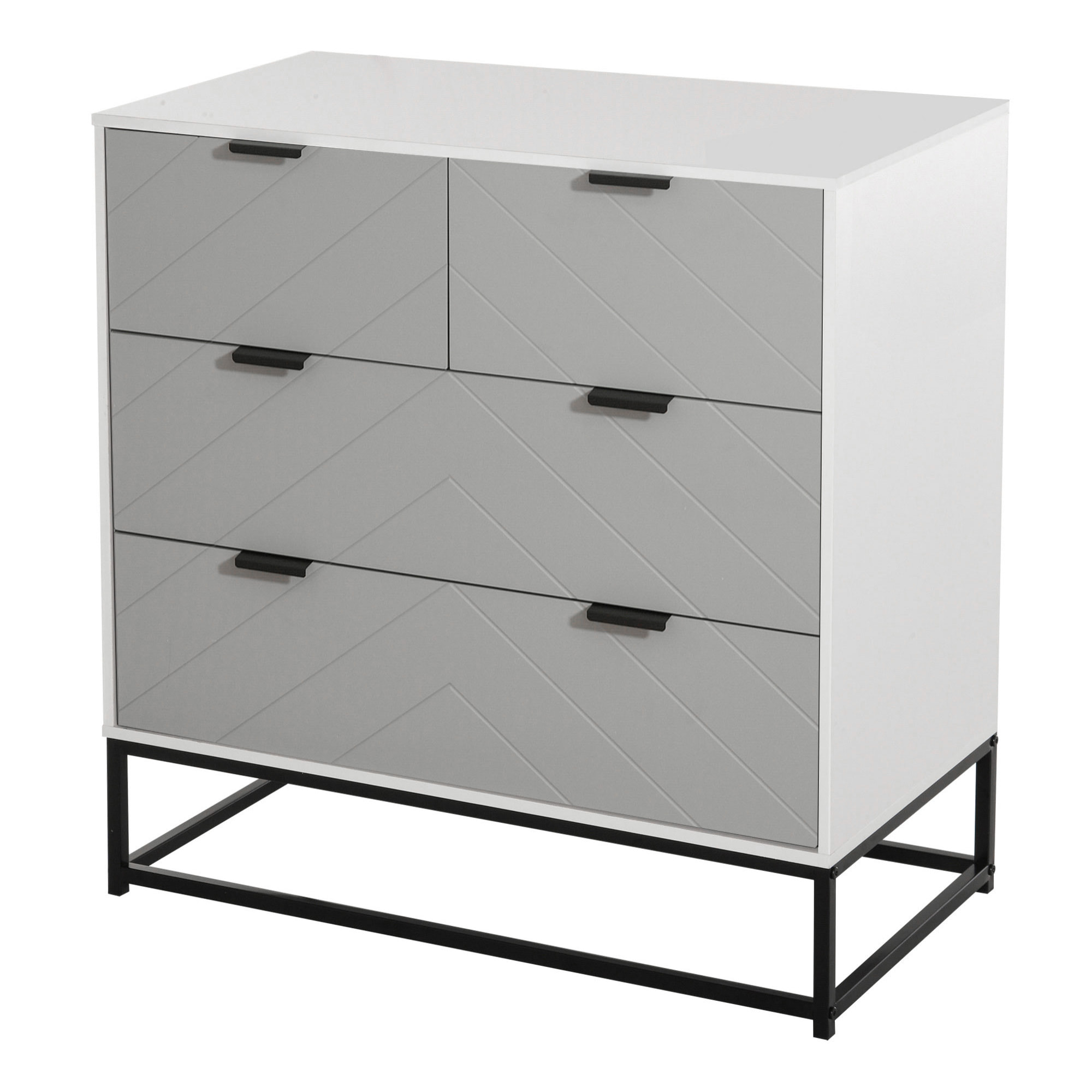 Cómoda de Noche para Dormitorio de Madera y Metal 80x40x79 cm